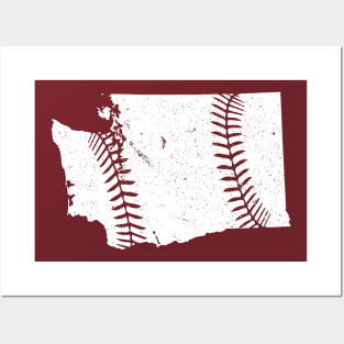 State of Washington Baseball Seams Posters and Art